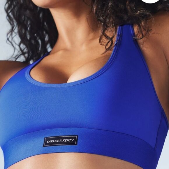 SAVAGE X‎ FENTY Lineup Low-Impact Sports Bra True Blue M NWT in packaging - Picture 4 of 7